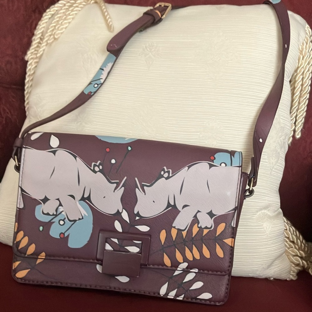 Purple Crossbody Bag with Whimsical Design